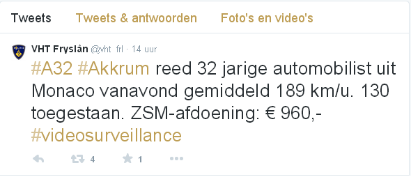 Gisteravond kwam het bericht van het verkeershandhavingsteam van de politie Fryslân dat ze een 32-jarige snelheidsduivel uit Monaco hadden gevangen op de A32 ter hoogte van Akkrum. Vandaag blijkt het om een Friese wielrenner te gaan.